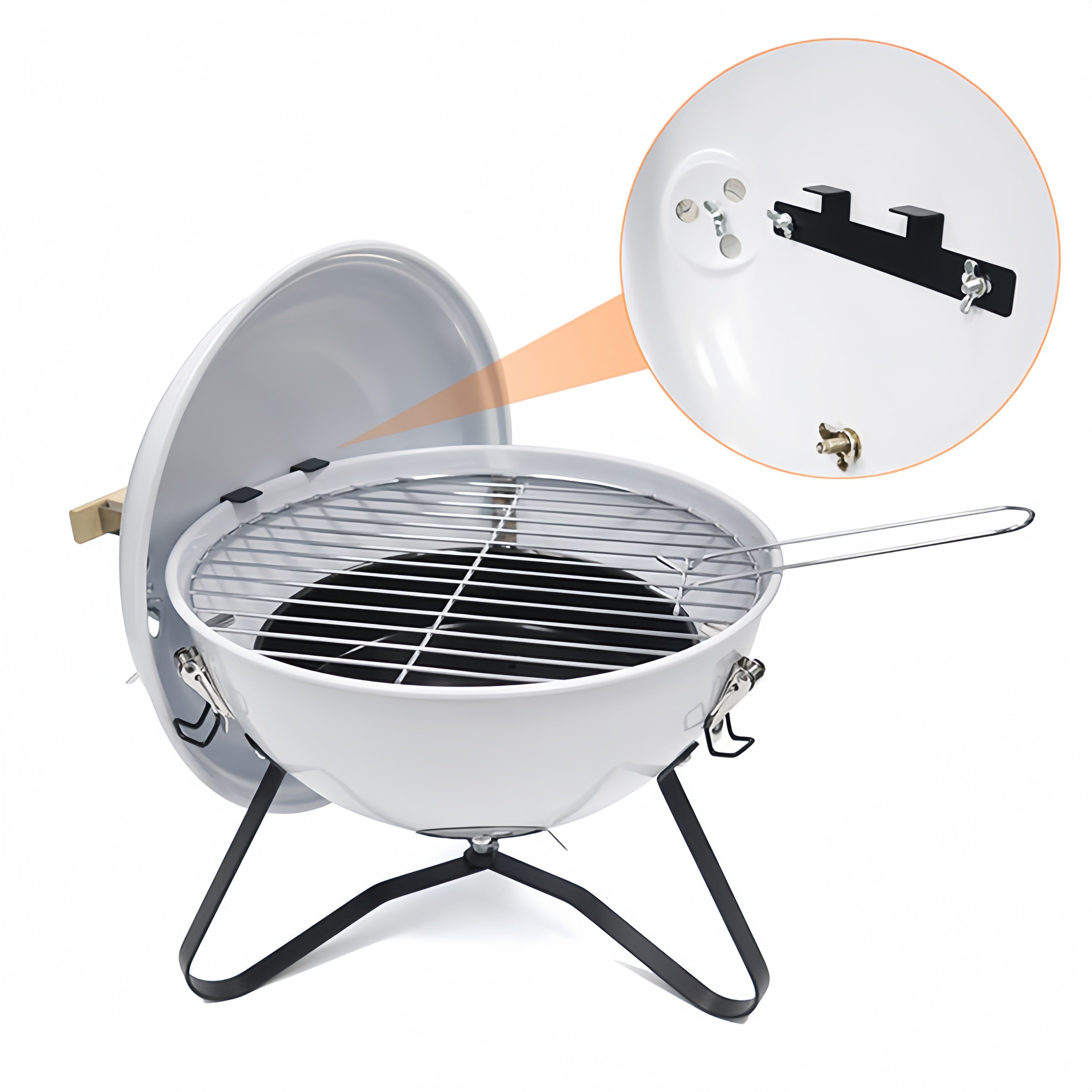 Barbacoa de carbón portátil KETTLE Calora - Formato compacto 31,5 cm con tapa