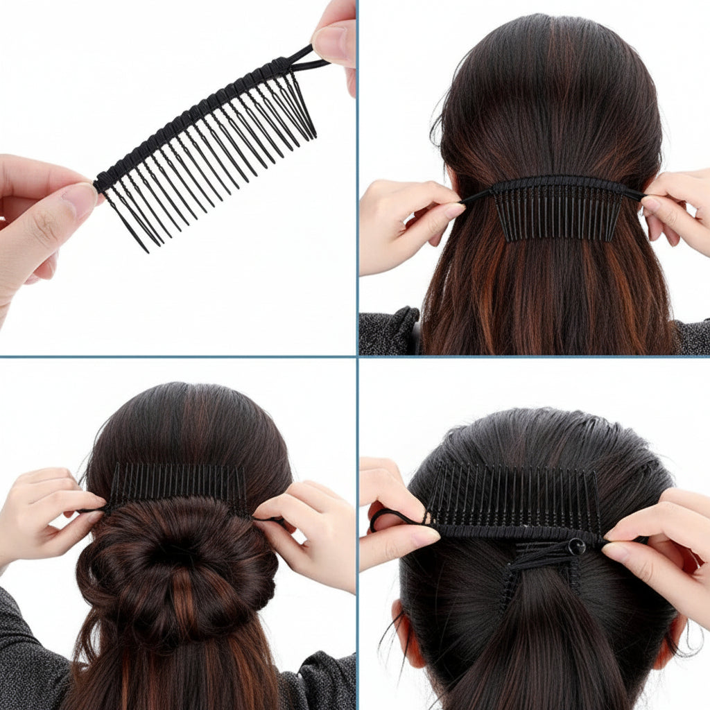 Pinza para el pelo con estilo retro, cabello grueso y voluminoso