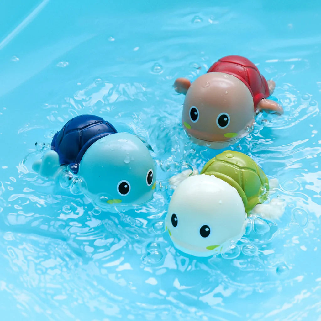 Juguetes de baño con animales marinos que nadan con cuerda