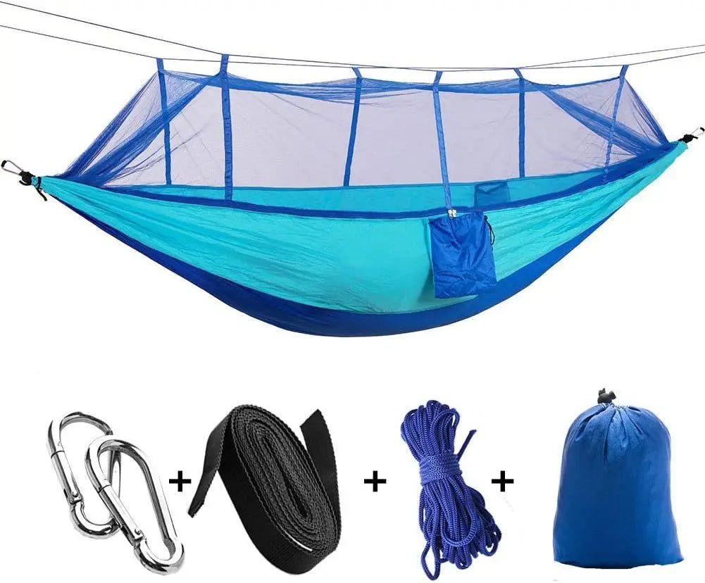 Hamaca de camping con mosquitera | Portátil y resistente para exterior