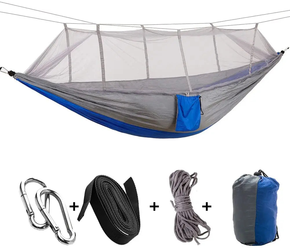 Hamaca de camping con mosquitera | Portátil y resistente para exterior