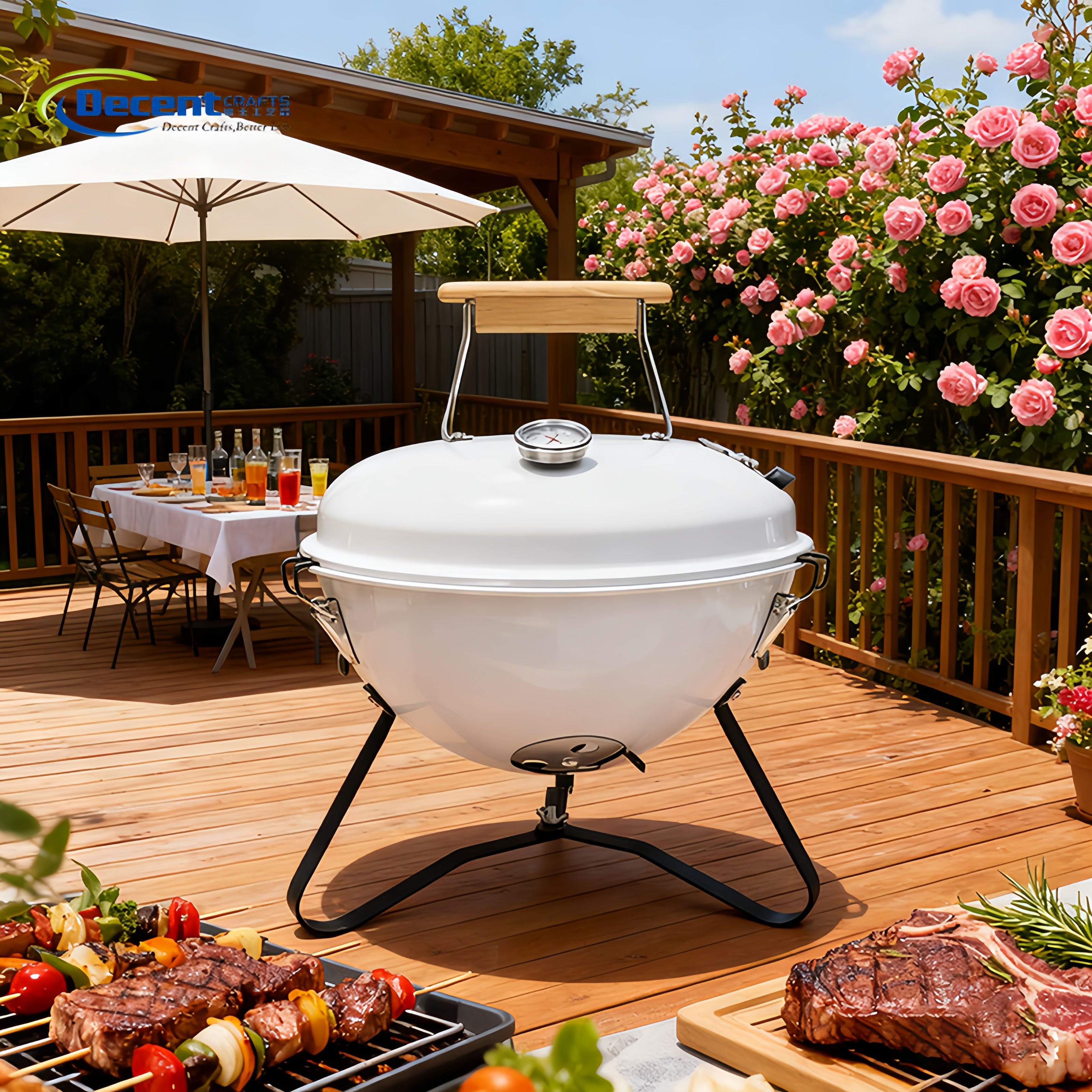 Barbacoa de carbón portátil KETTLE Calora - Formato compacto 31,5 cm con tapa
