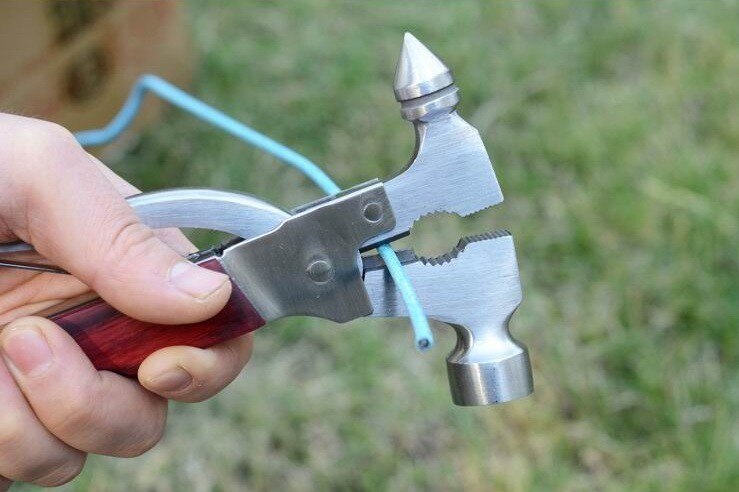 Martillo multifuncional de camping | Herramienta de acero inoxidable