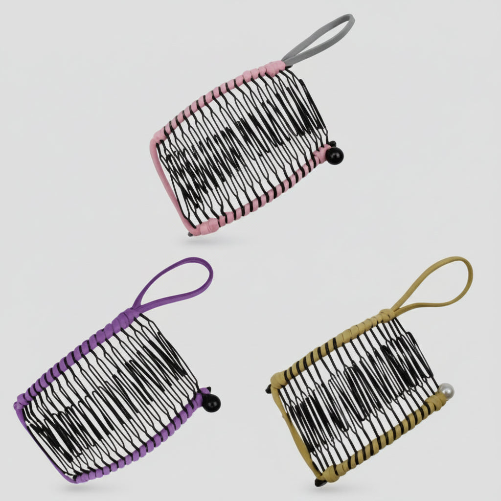 Pinza para el pelo con estilo retro, cabello grueso y voluminoso