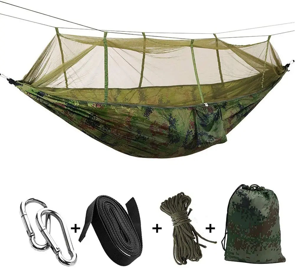 Hamaca de camping con mosquitera | Portátil y resistente para exterior