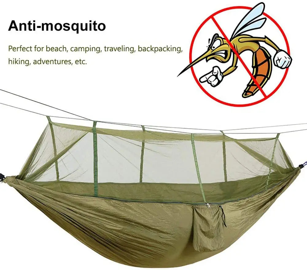 Hamaca de camping con mosquitera | Portátil y resistente para exterior