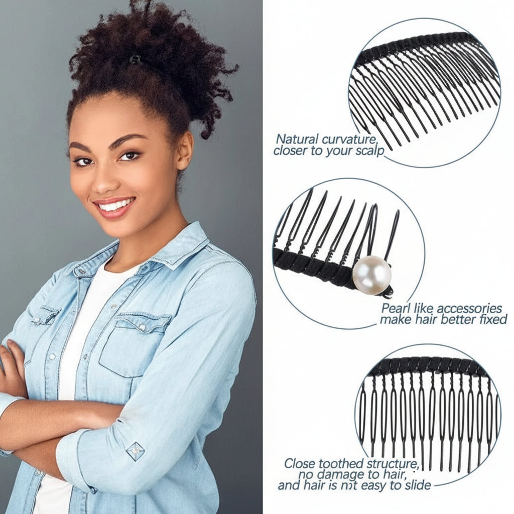 Pinza para el pelo con estilo retro, cabello grueso y voluminoso
