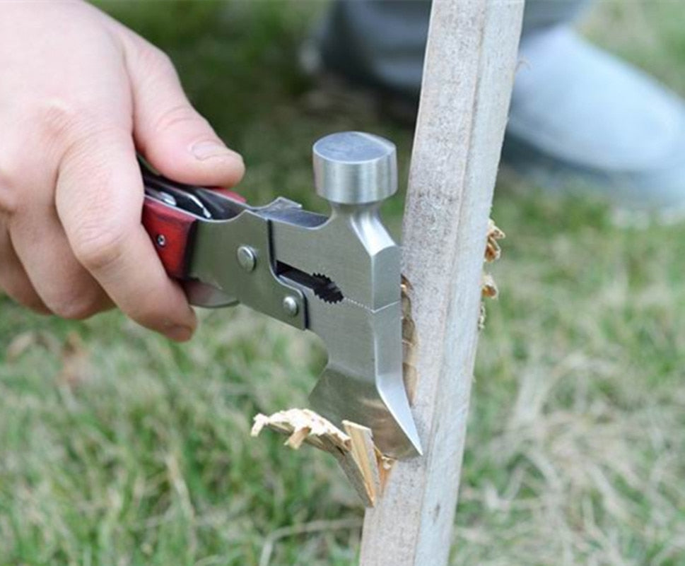 Martillo multifuncional de camping | Herramienta de acero inoxidable