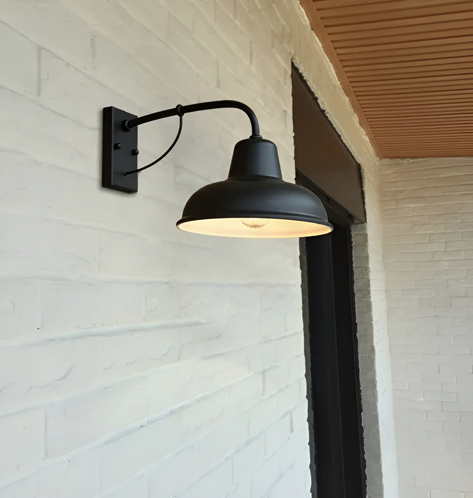 Aisle Fer Sconce - Antique vintage barn light - Aplique Industrial Negro