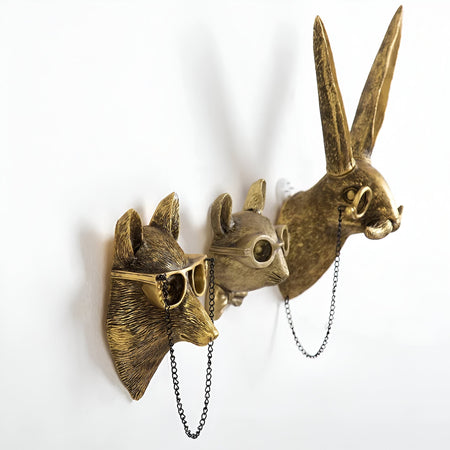 Golden Head - Gancho de pared con cabeza multifuncional para decoración y almacenaje en la pared