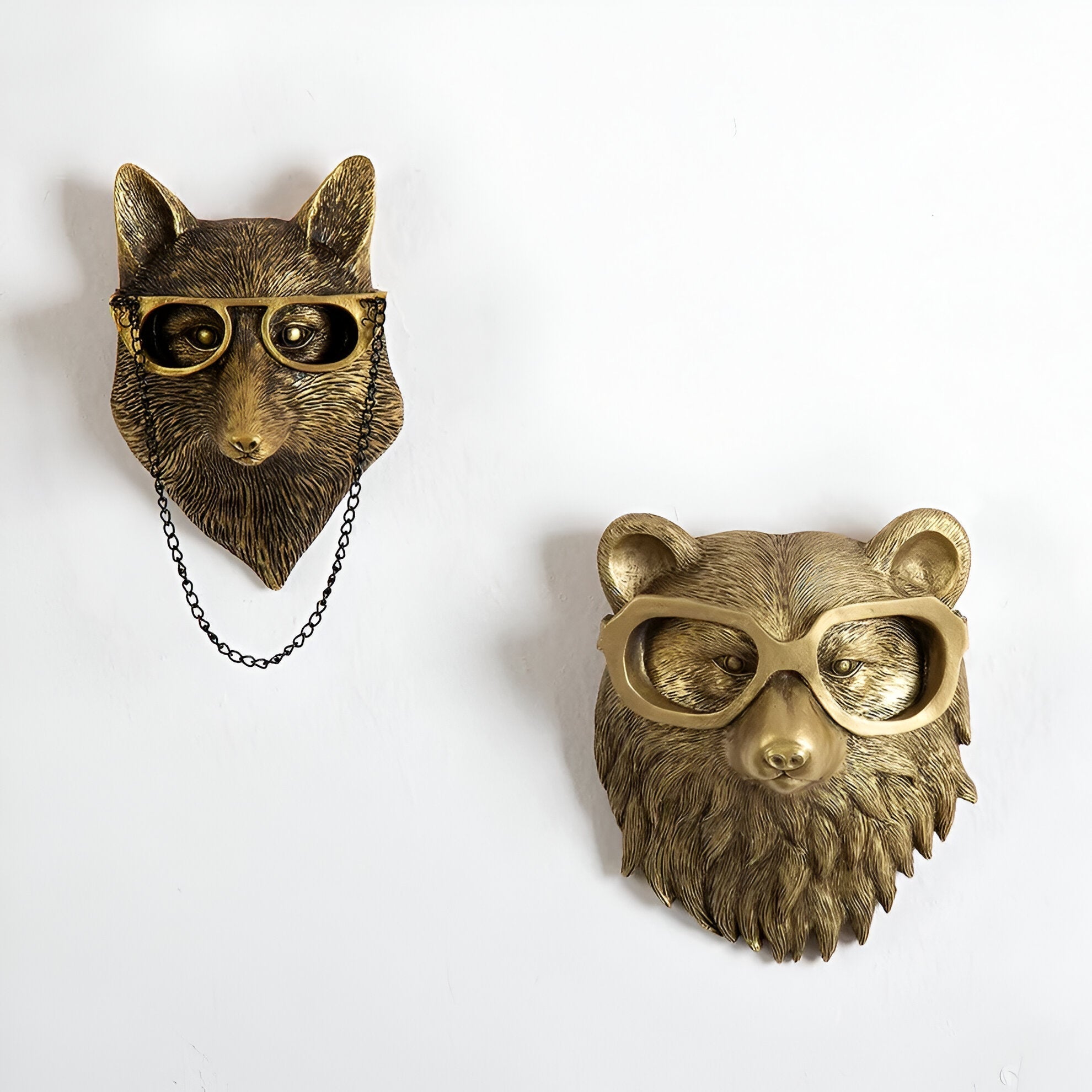 Golden Head - Gancho de pared con cabeza multifuncional para decoración y almacenaje en la pared