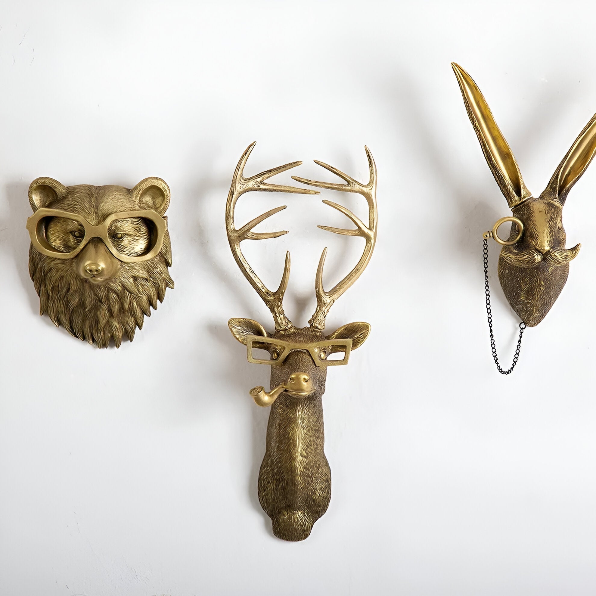 Golden Head - Gancho de pared con cabeza multifuncional para decoración y almacenaje en la pared