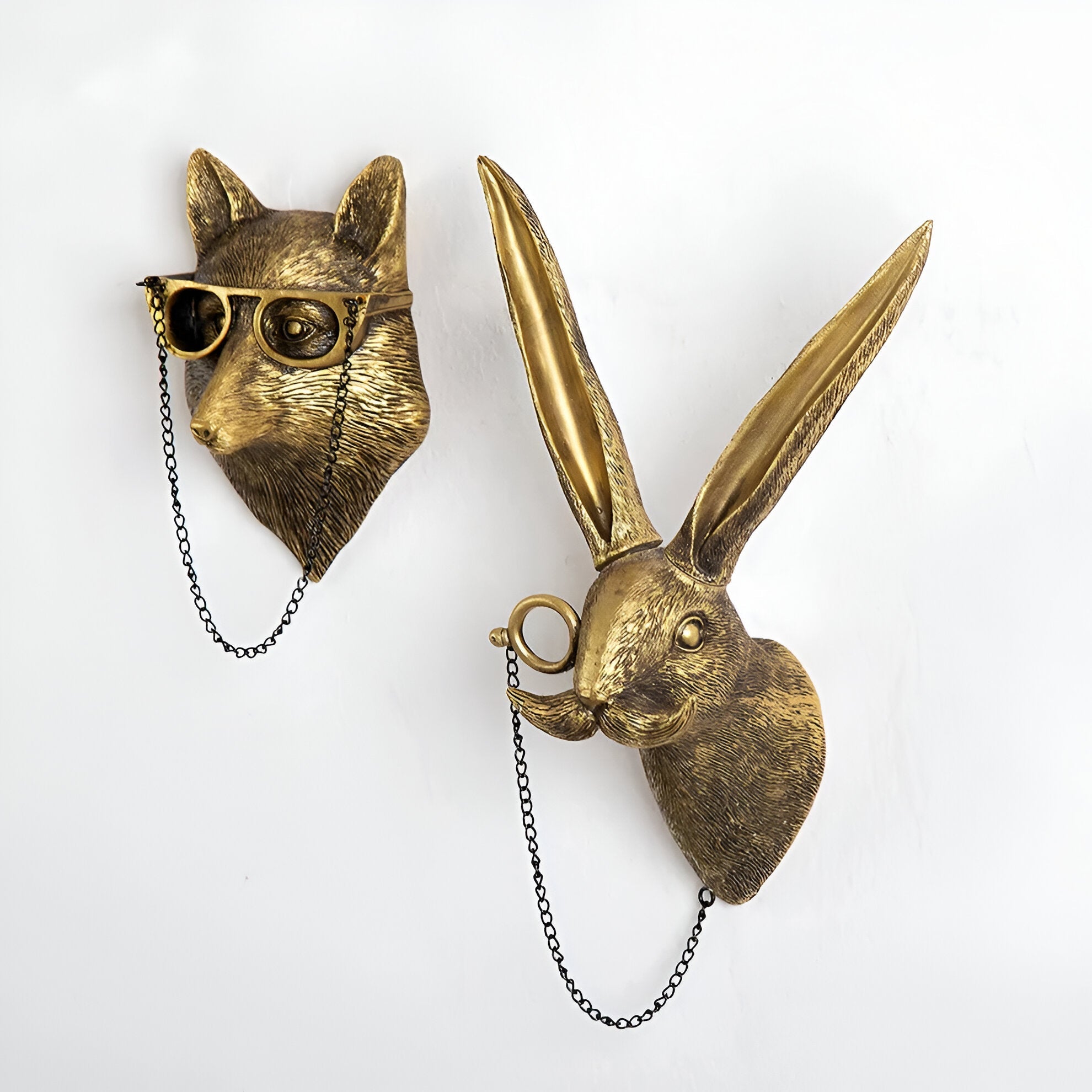 Golden Head - Gancho de pared con cabeza multifuncional para decoración y almacenaje en la pared