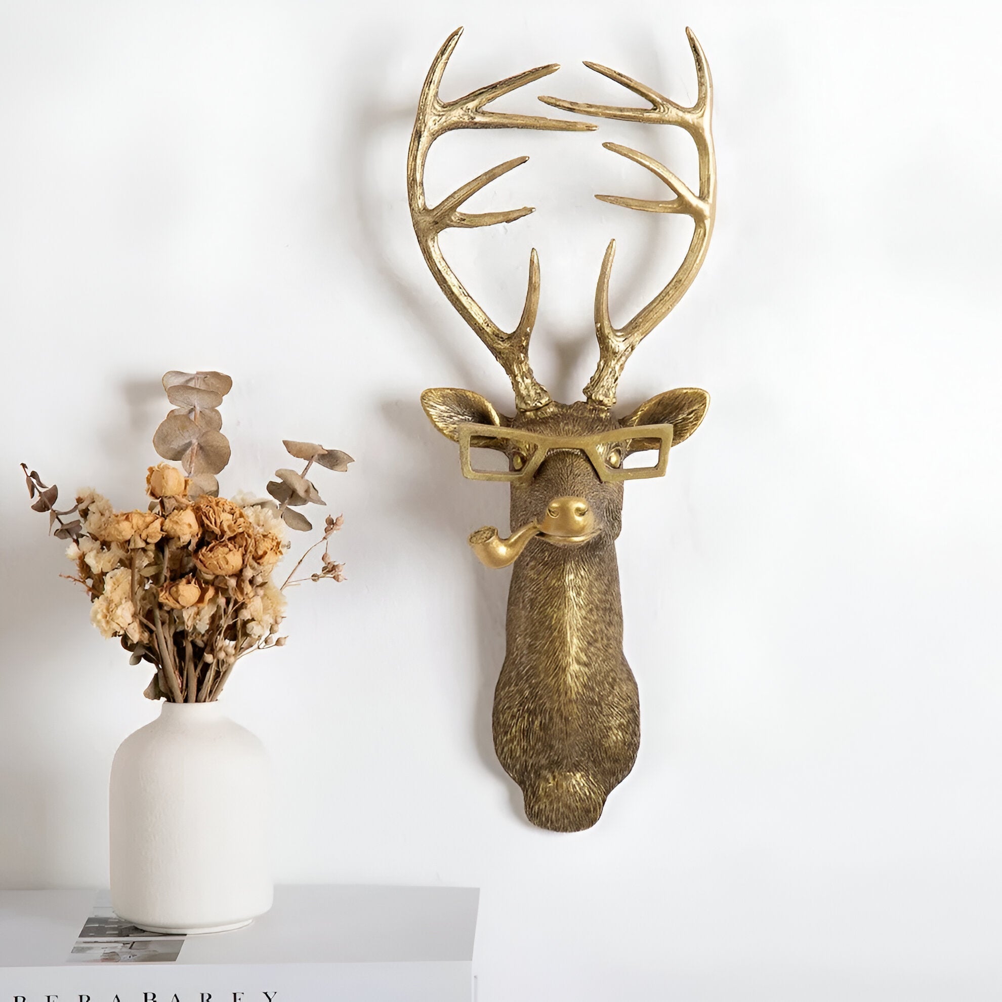 Golden Head - Gancho de pared con cabeza multifuncional para decoración y almacenaje en la pared