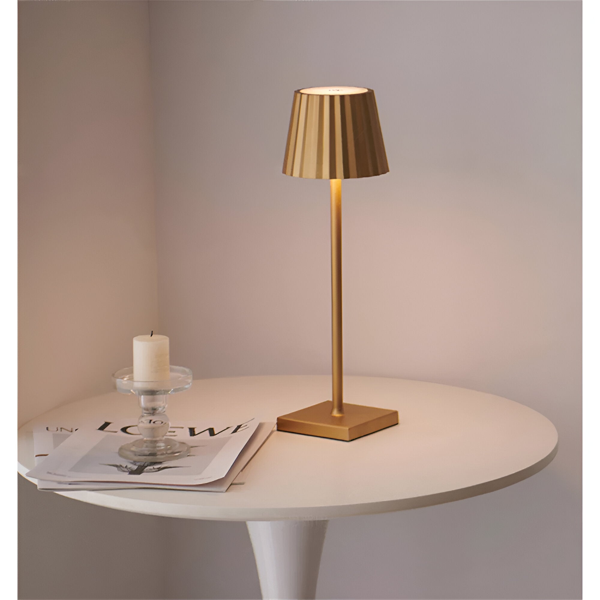 LuminaTouch - Lámpara de escritorio LED inalámbrica, impermeable, recargable y controlable