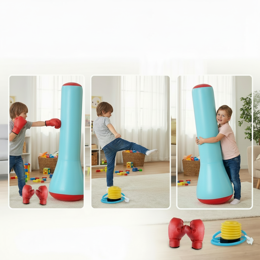 Saco de boxeo inflable para niños con base de agua