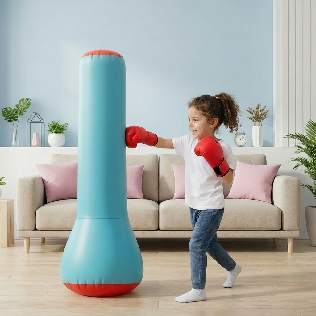 Saco de boxeo inflable para niños con base de agua