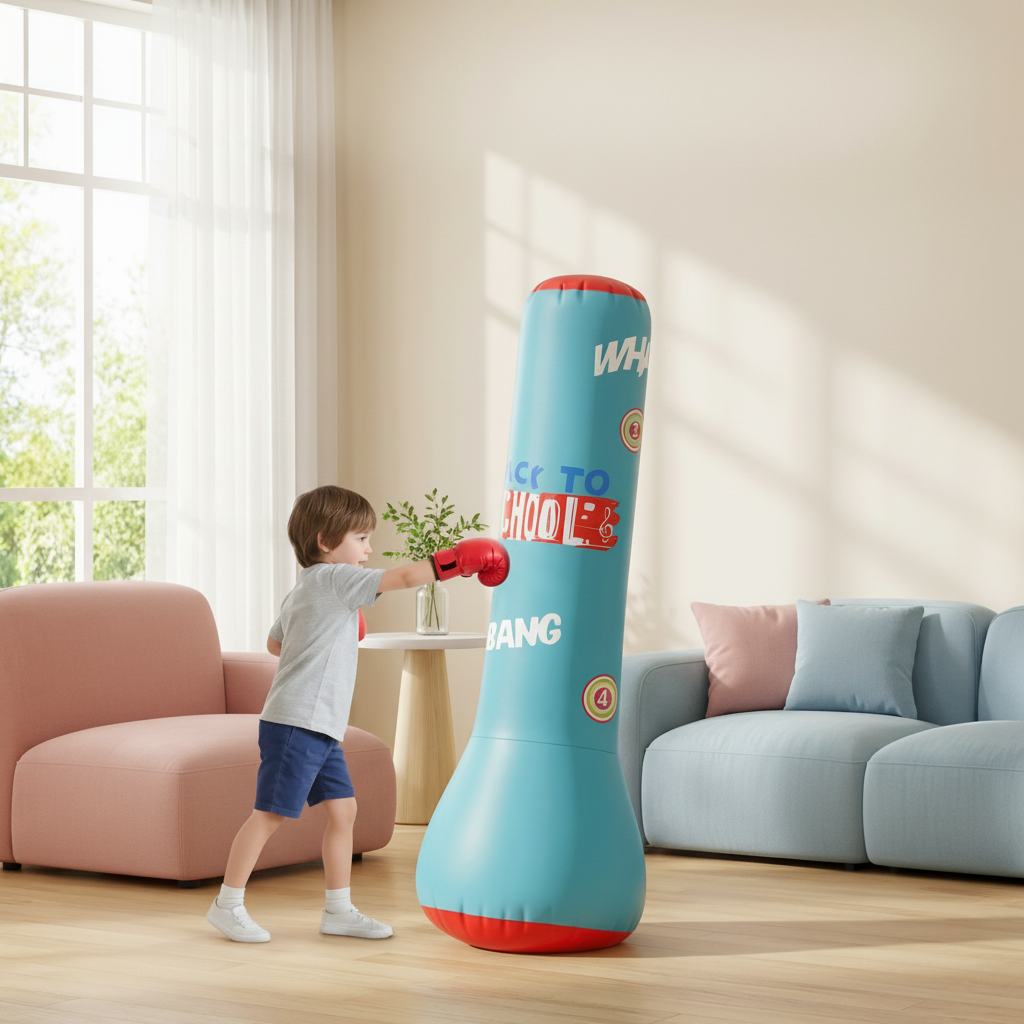 Saco de boxeo inflable para niños con base de agua