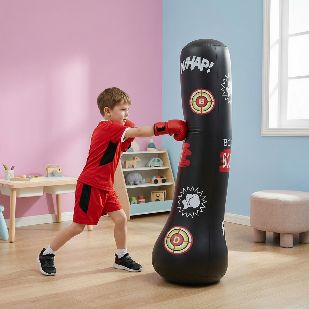 Saco de boxeo inflable para niños con base de agua