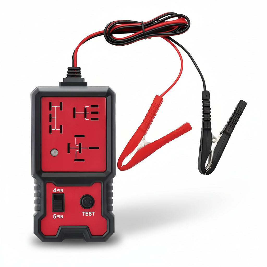 Probador de batería de coche 12 V, herramienta de prueba de voltaje con LED y relé