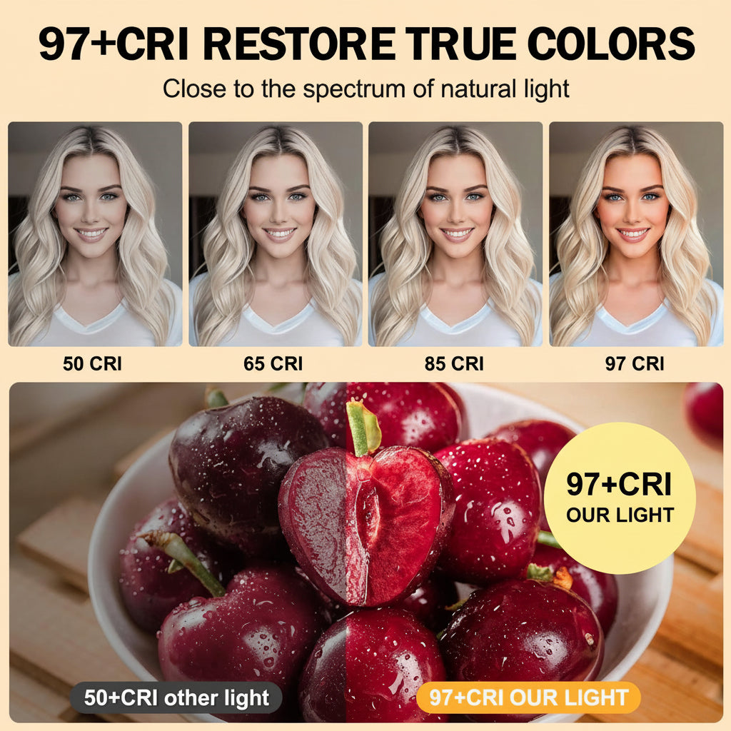 Luz LED para selfies con clip para teléfono, modos ajustables