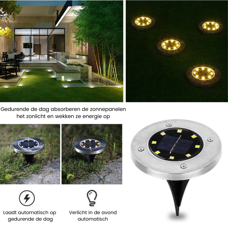 Lámparas solares LED para jardín | Iluminación exterior inalámbrica