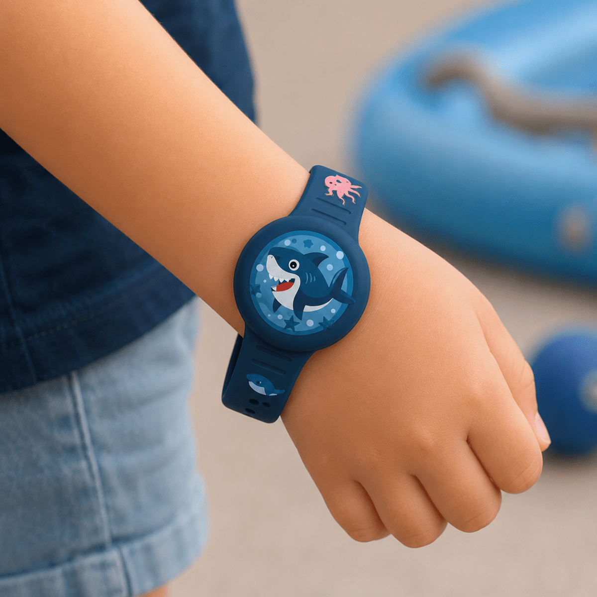 Pulsera GPS para niños con correa ajustable y localización en tiempo real — Azul marino