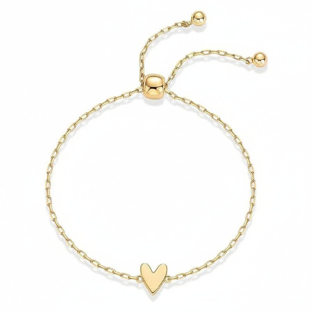 Pulsera ajustable de cadena con corazón, joyería para parejas a juego