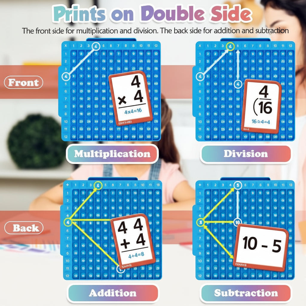 Set de tableros de silicona con tarjetas didácticas interactivas para aprender matemáticas