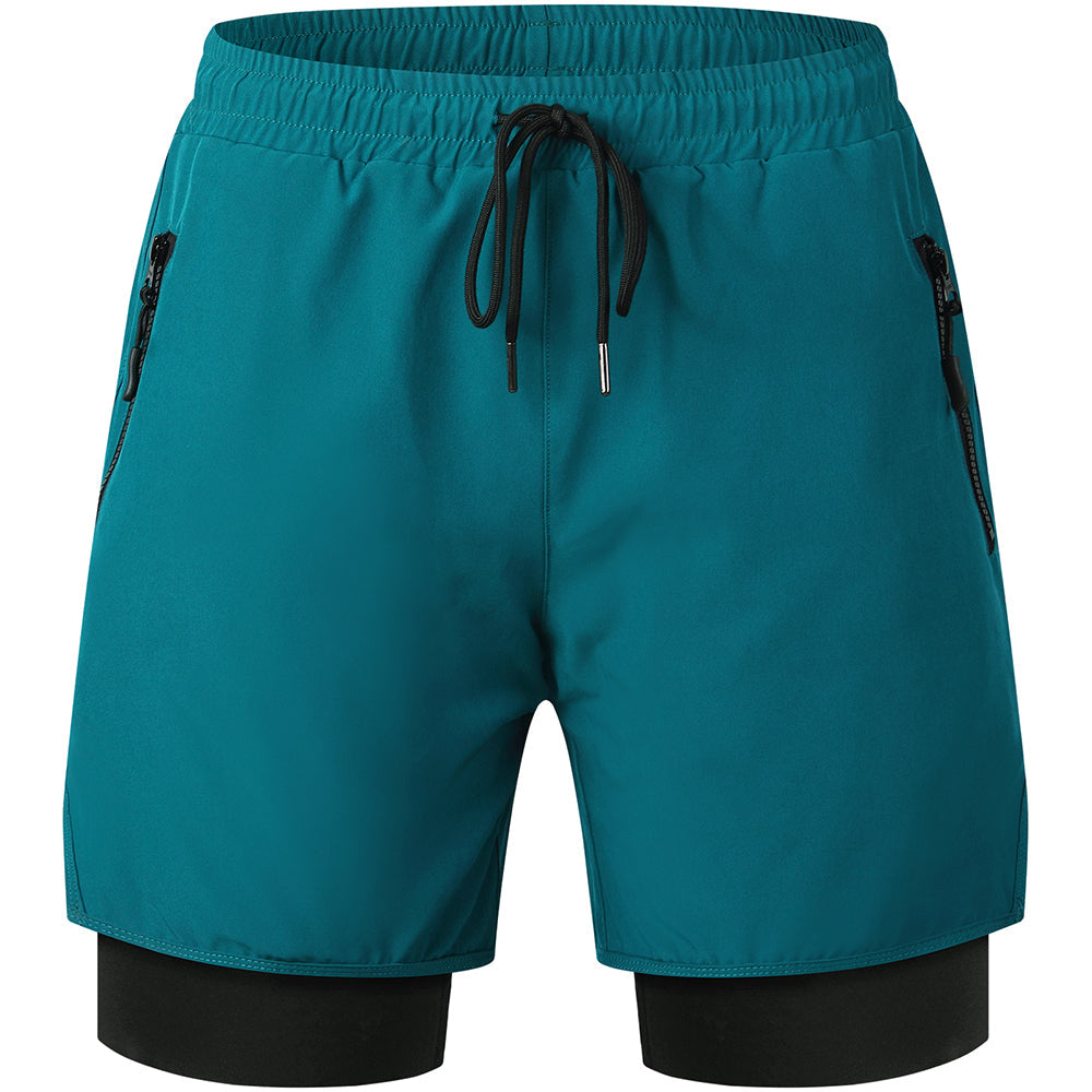 Pantalones Cortos de Ciclismo 2 en 1 para Hombre – Acolchado 3D, Transpirables y de Secado Rápido