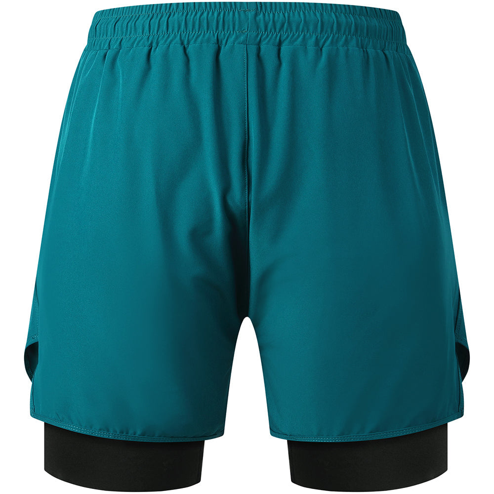 Pantalones Cortos de Ciclismo 2 en 1 para Hombre – Acolchado 3D, Transpirables y de Secado Rápido