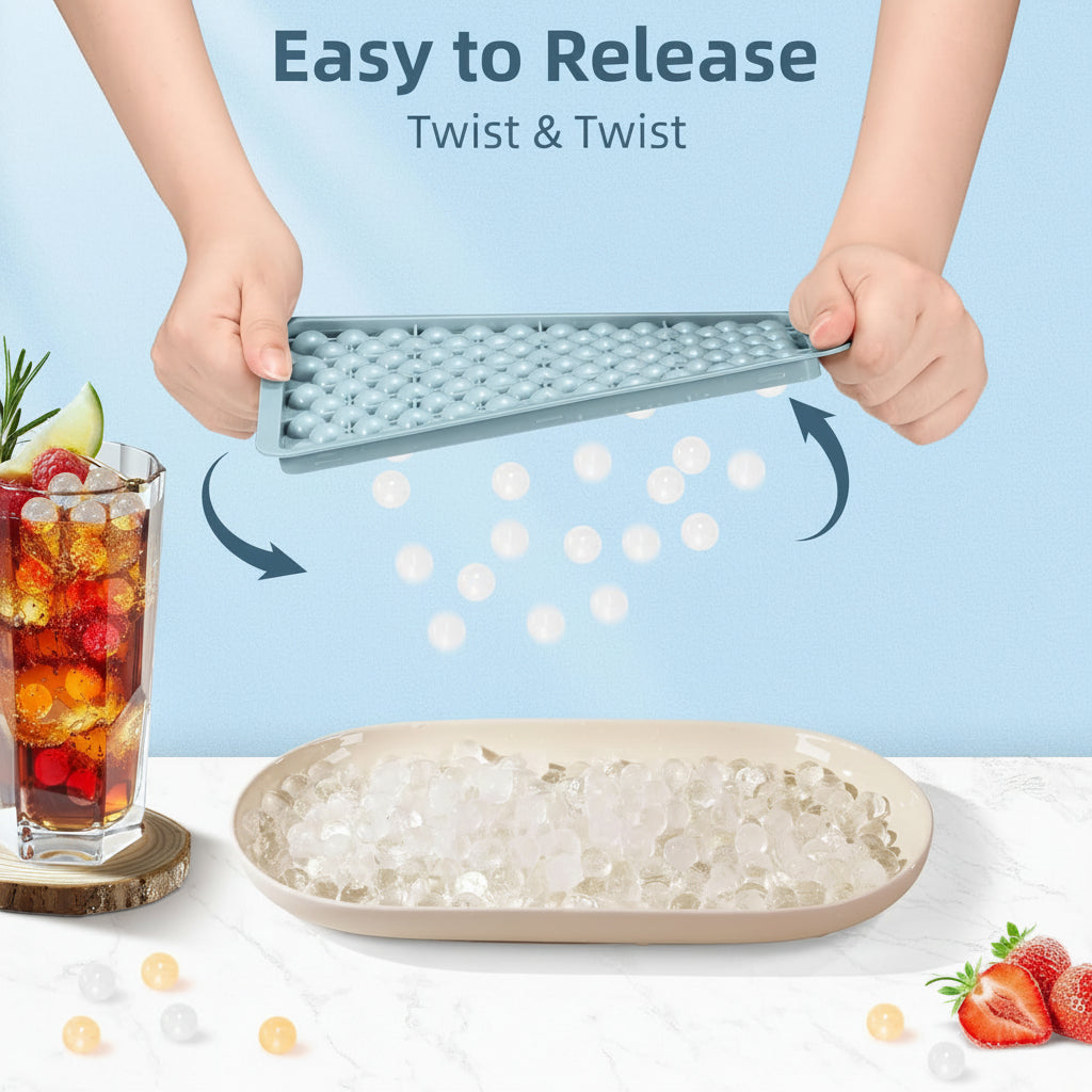Molde de silicona mini para bolas de hielo redondas, bandeja para cubitos de hielo y botellas