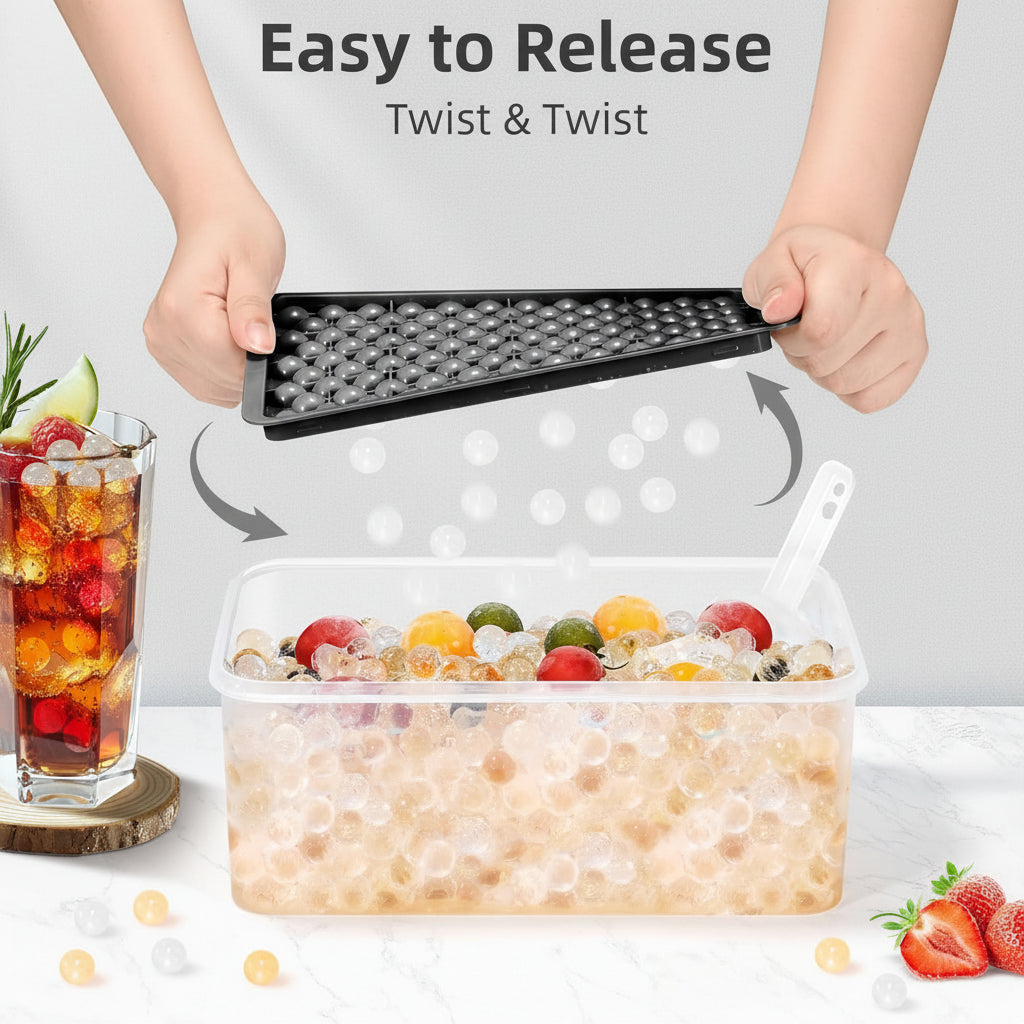 Molde de silicona mini para bolas de hielo redondas, bandeja para cubitos de hielo y botellas