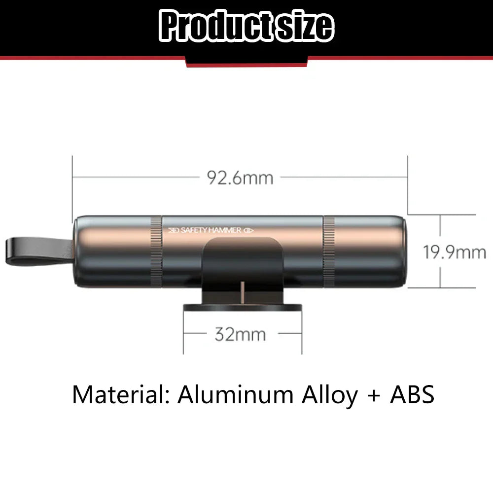 Dmax | Martillo de seguridad multifuncional para automóvil 2 piezas