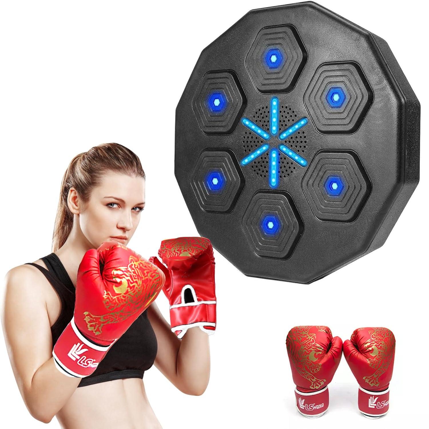 Máquina de Boxeo Musical – Dispositivo de Boxeo Mural con Bluetooth, LED y Entrenamiento Reactivo