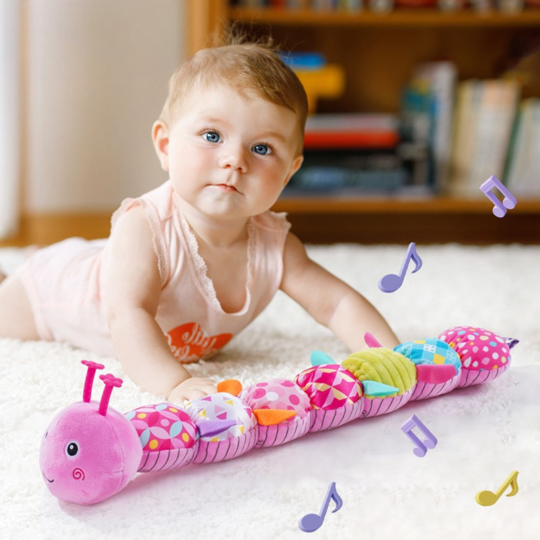 Oruga Musical para Bebés – Peluche Interactivo para el Desarrollo Sensorial y Motor