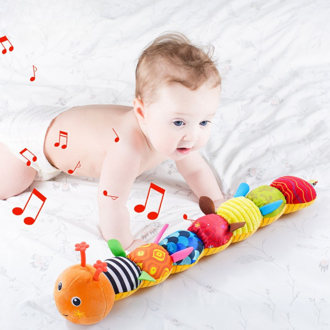 Oruga Musical para Bebés – Peluche Interactivo para el Desarrollo Sensorial y las Habilidades Motoras