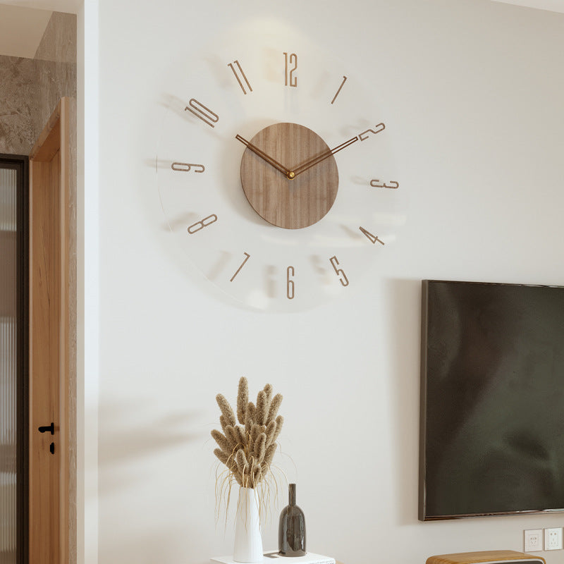 Reloj de Pared Escandinavo de Madera Minimalista