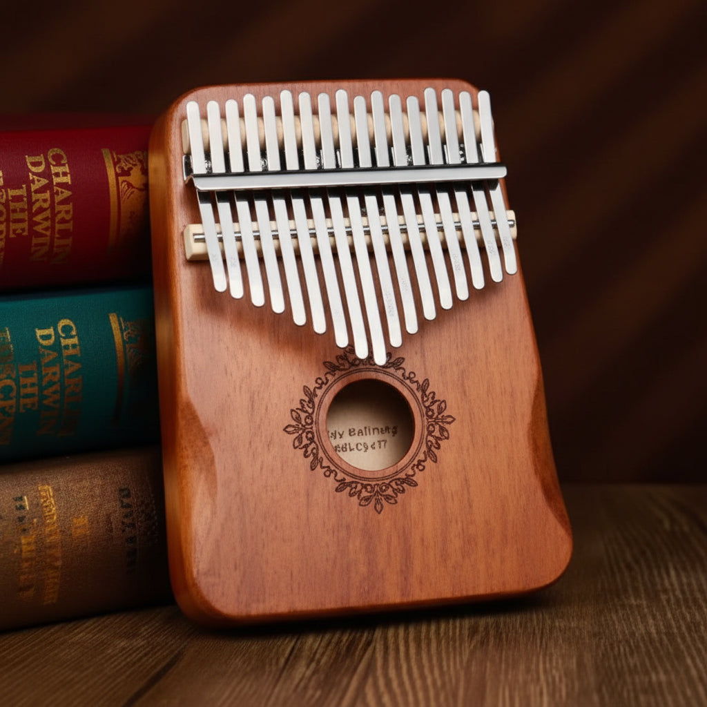 Kalimba de pulgar de caoba, instrumento de 17 teclas
