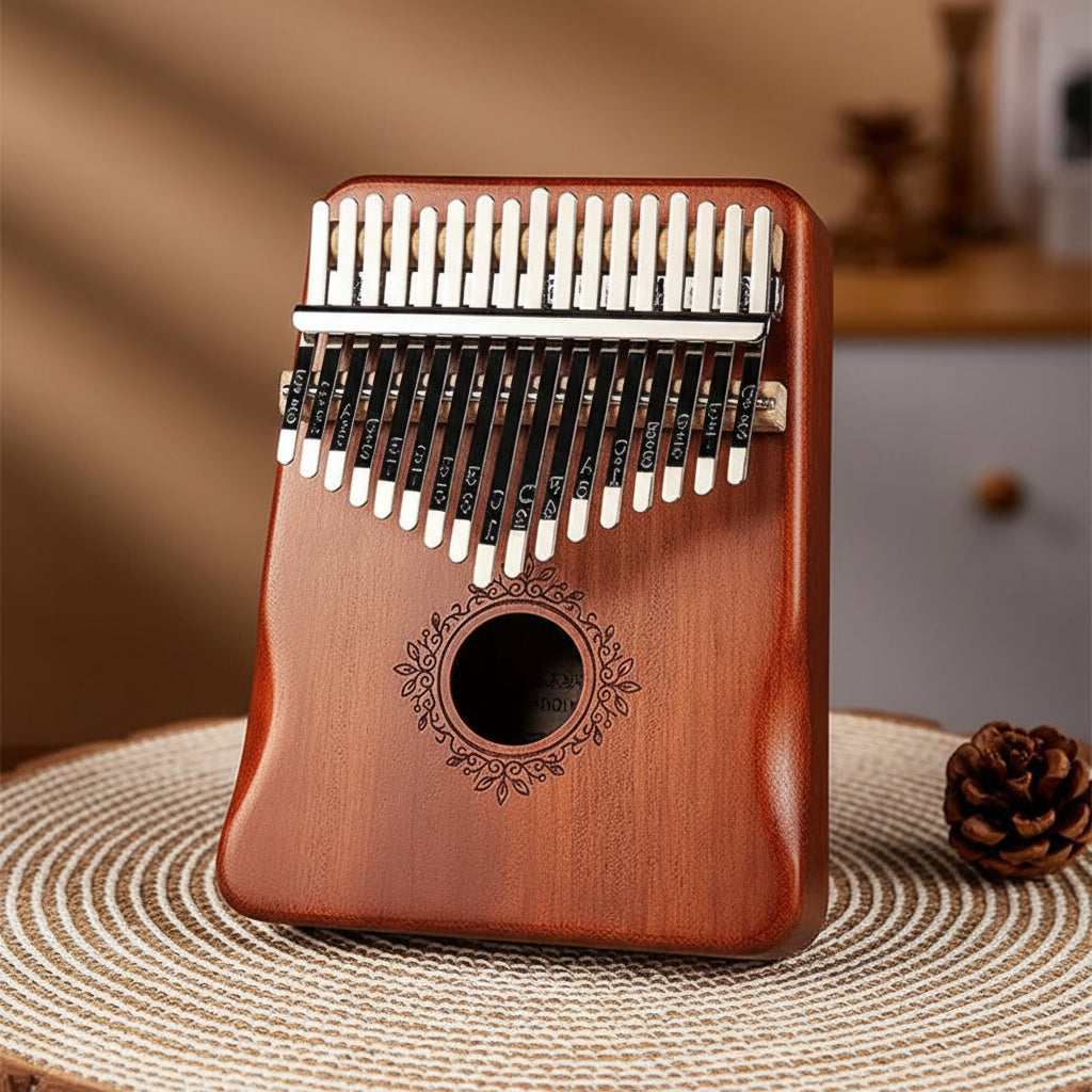 Kalimba de pulgar de caoba, instrumento de 17 teclas