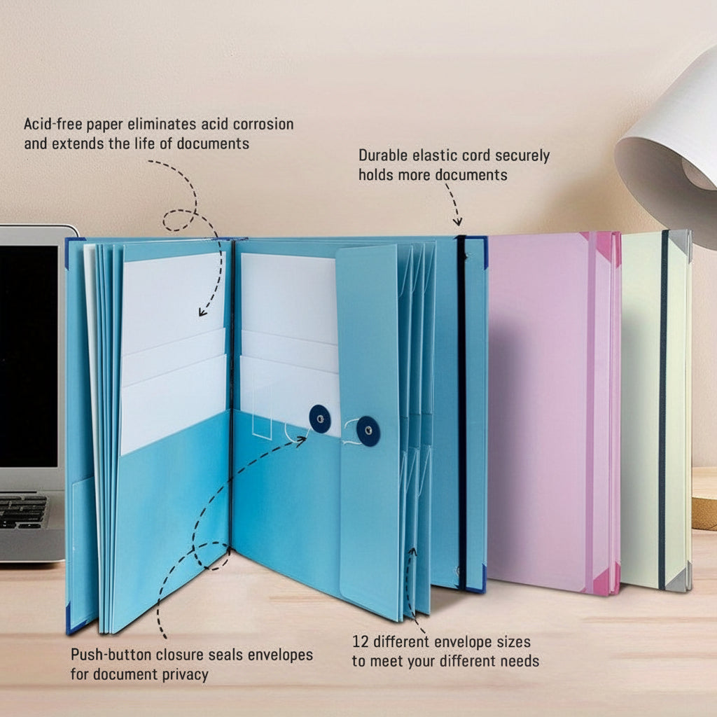 Organizador de anillas rosa – kit de carpetas para documentos del hogar