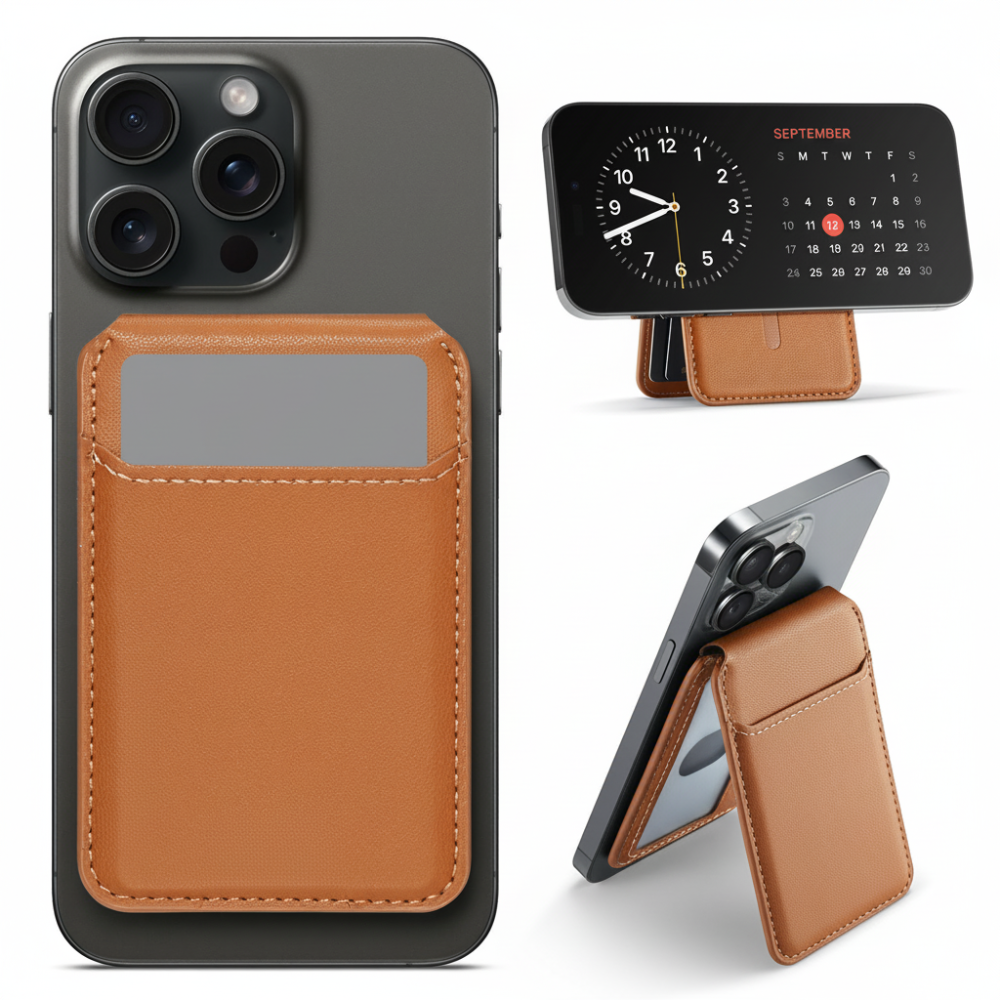 Cartera para teléfono con soporte magnético y tarjetero para la tarjeta de rastreo Find My