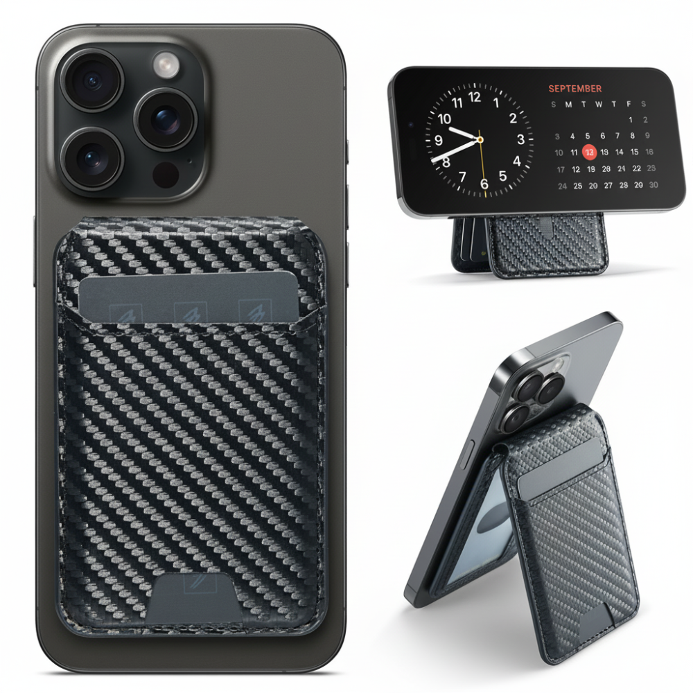 Cartera para teléfono con soporte magnético y tarjetero para la tarjeta de rastreo Find My