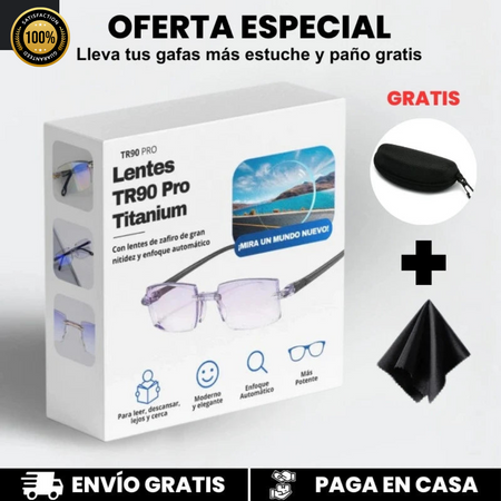 Gafas Inteligentes Anti-Rayos - Vision + Estuche de Cuero + Limpiador de Lentes 500ml Gratis