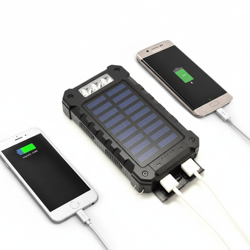 Cargador solar de 20000 mAh, batería externa impermeable