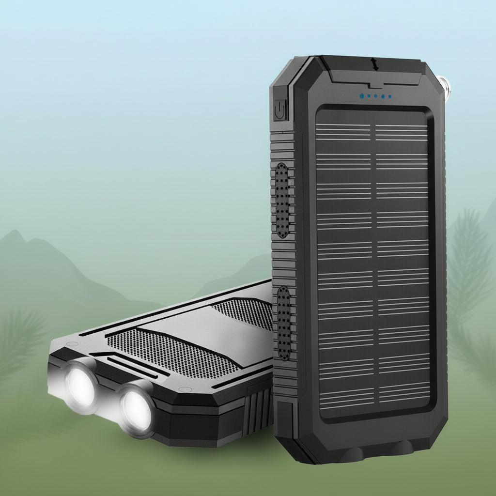 Cargador solar de 20000 mAh, batería externa impermeable