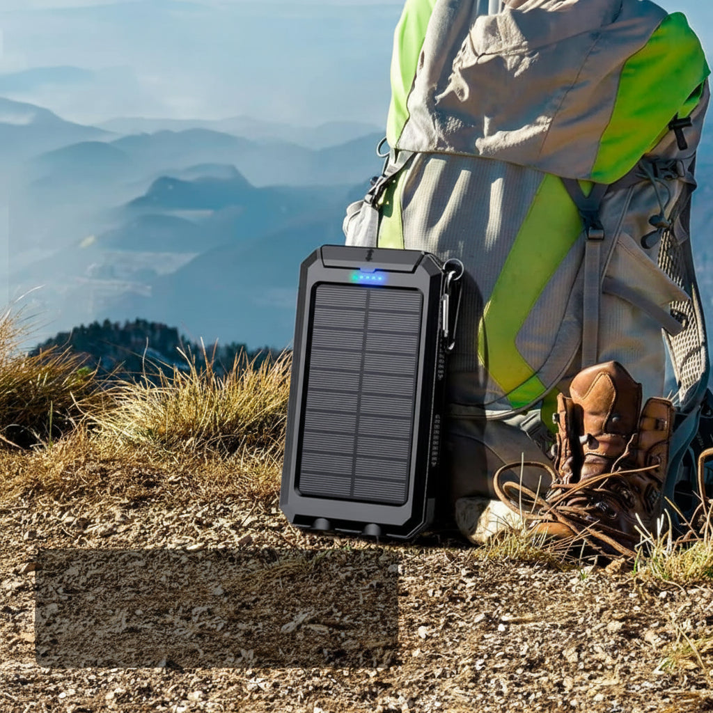 Cargador solar de 20000 mAh, batería externa impermeable