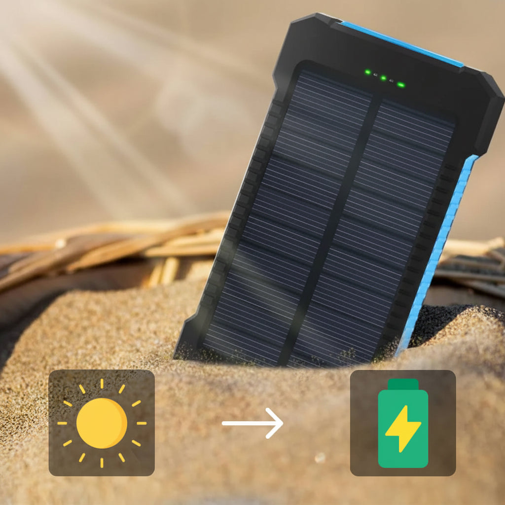 Cargador solar de 20000 mAh, batería externa impermeable