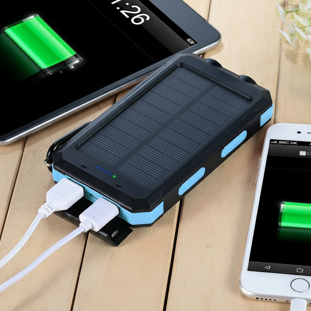 Cargador solar de 20000 mAh, batería externa impermeable