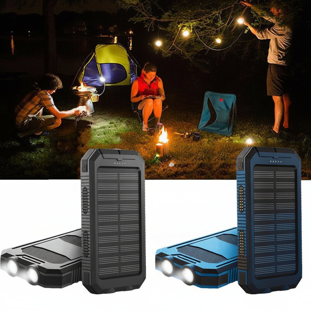 Cargador solar de 20000 mAh, batería externa impermeable